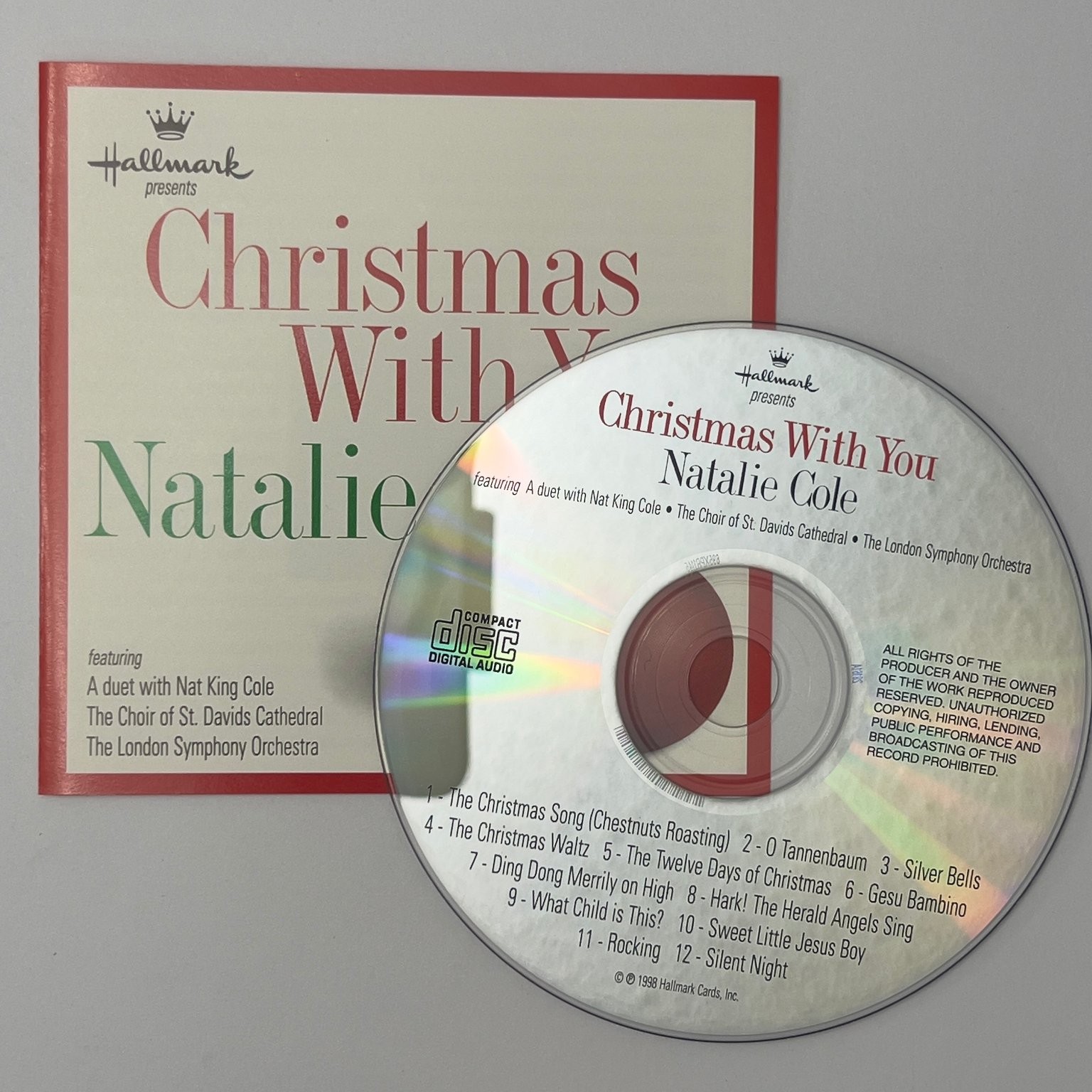 Hallmark Christmas With You Natalie Cole CD 1998 Holiday Music CD & ARTWORK ONLY