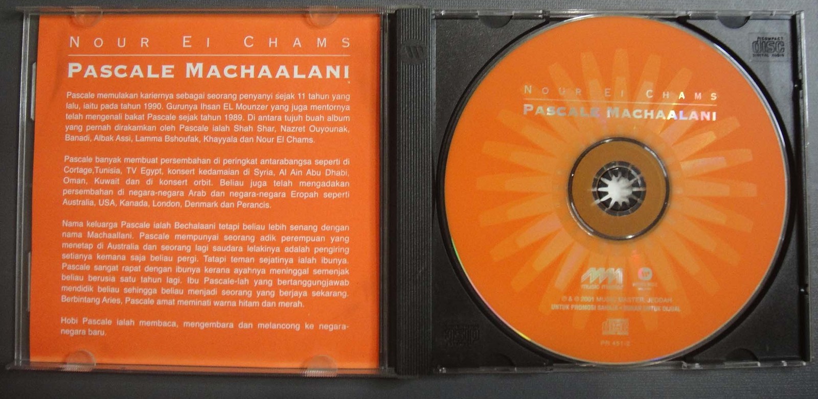 (330) Malaysia Promo CD - Lebanon Arabic Pascale Machaalani "Nour El Chams