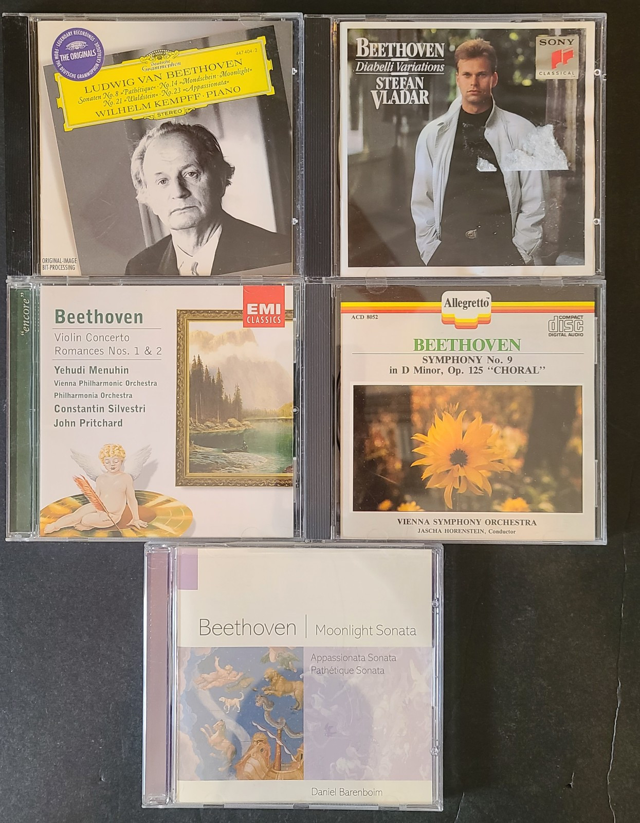 Classical Music CD Lot - Beethoven 5 Cds #2 Kempff Vladar Bareboim Silvestri +