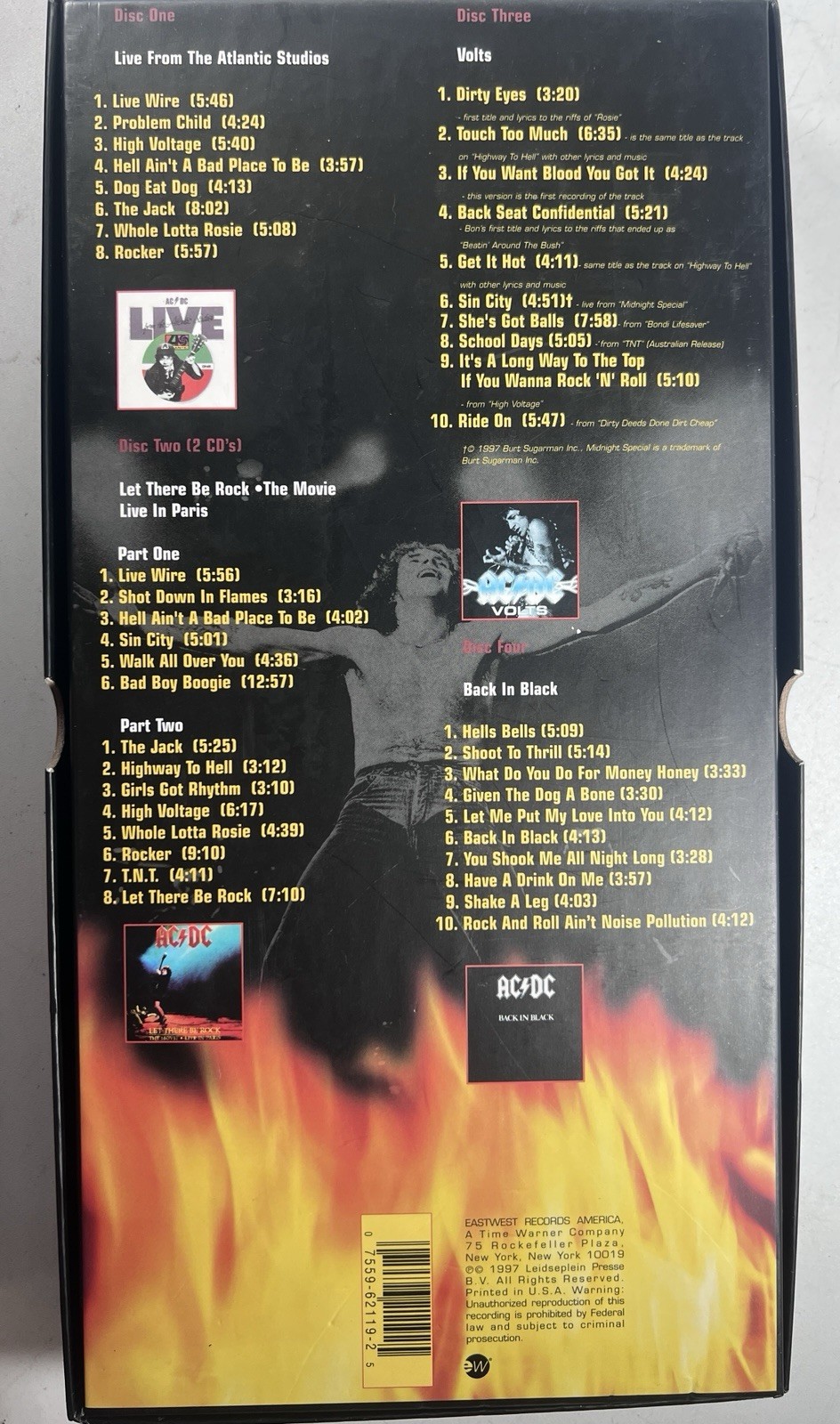 AC/DC Bonfire Box Set 5 CDs Poster Booklet 1997 Volts Live Back in Black