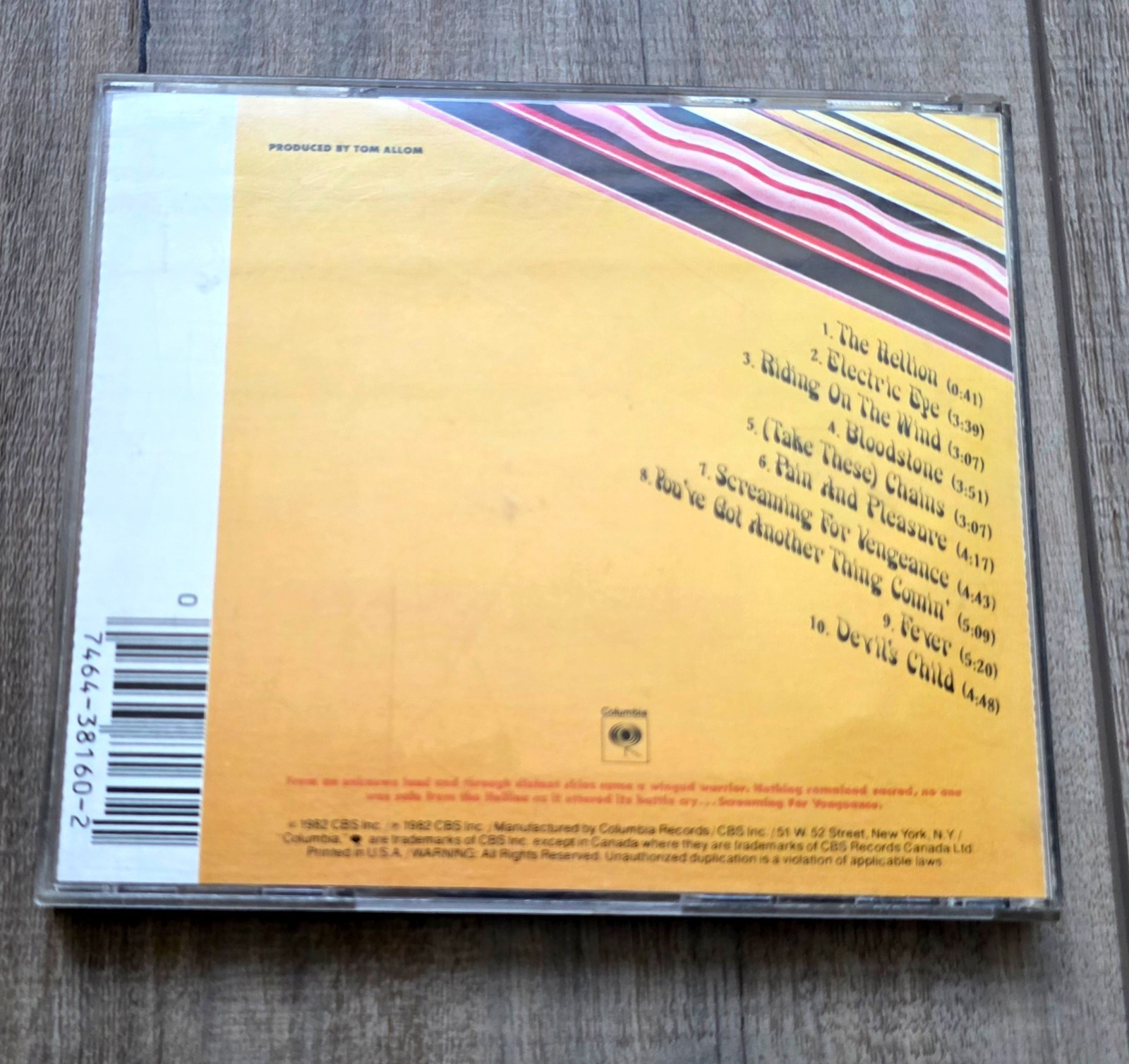 Original Pressing - Judas Priest Screaming For Vengeance CD - 1985 COPY - VG+