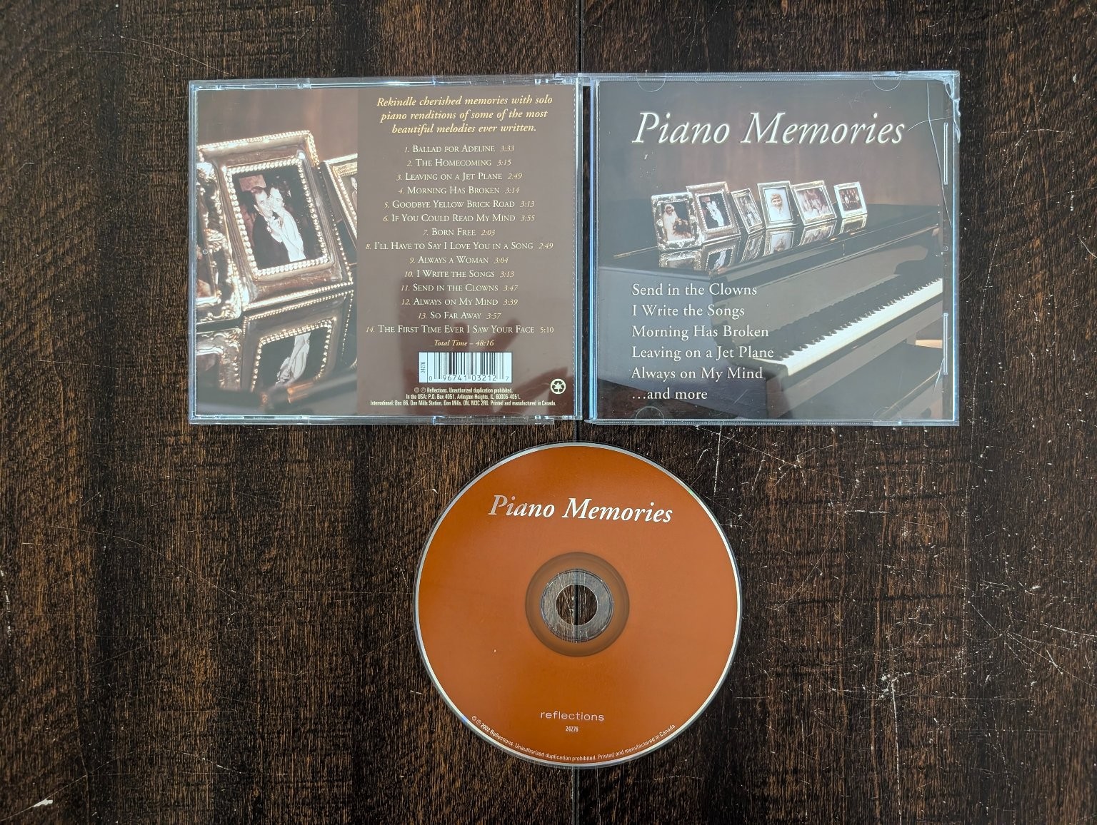 Piano Memories CD 2003 Instrumental Piano Reflections Easy Listening