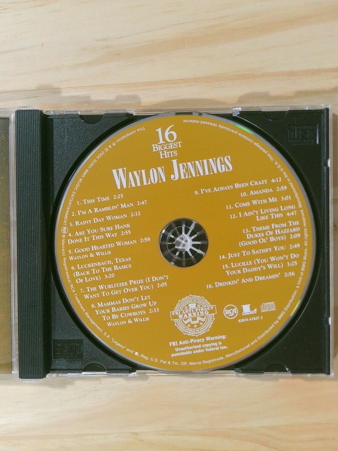 Waylon Jennings – 16 Biggest Hits CD 2005 Country RCA Legacy Recordings