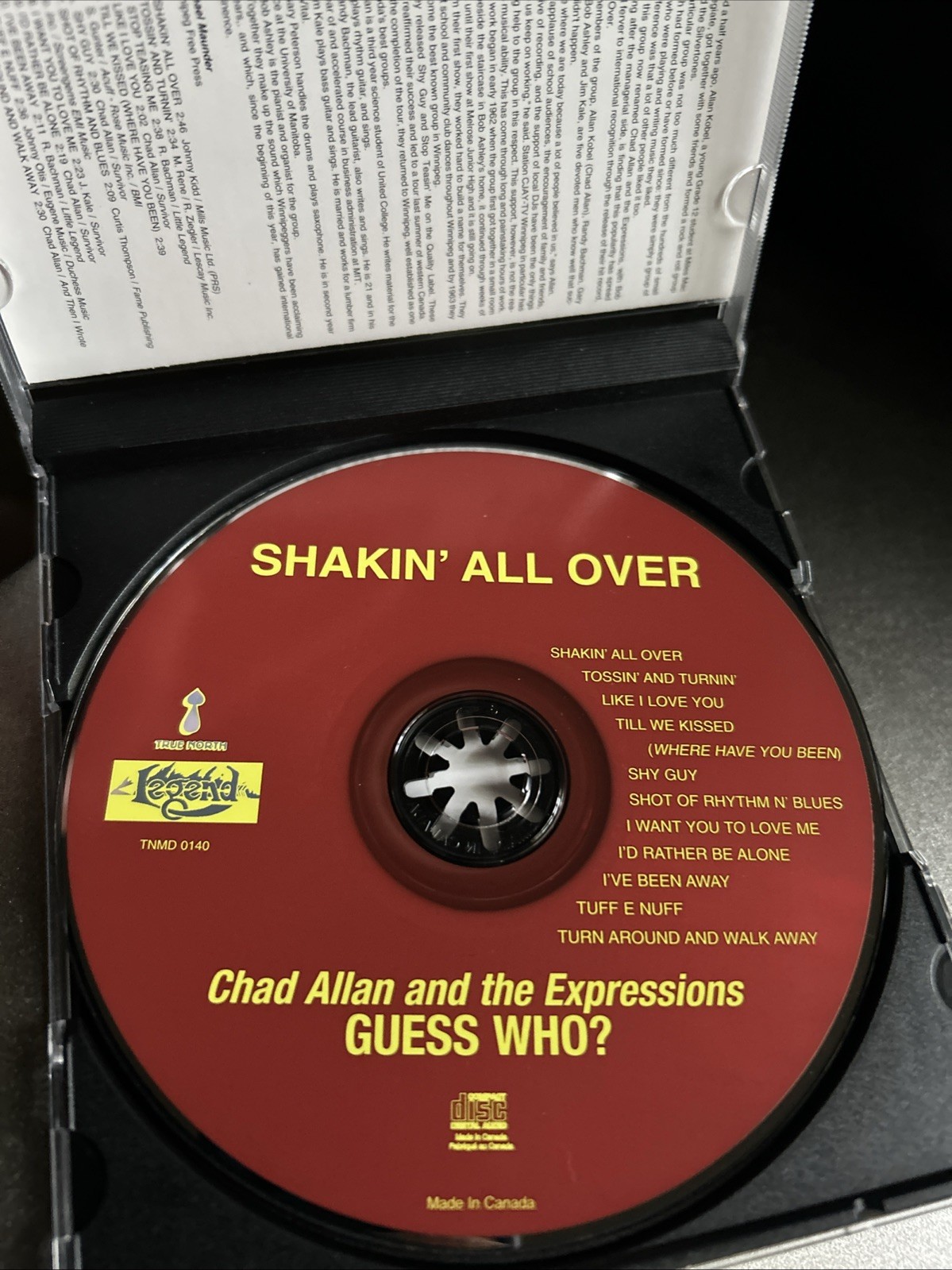Chad Allan & The Expressions - Shakin' All Over - Guess Who? (CD 1997) In Mint C
