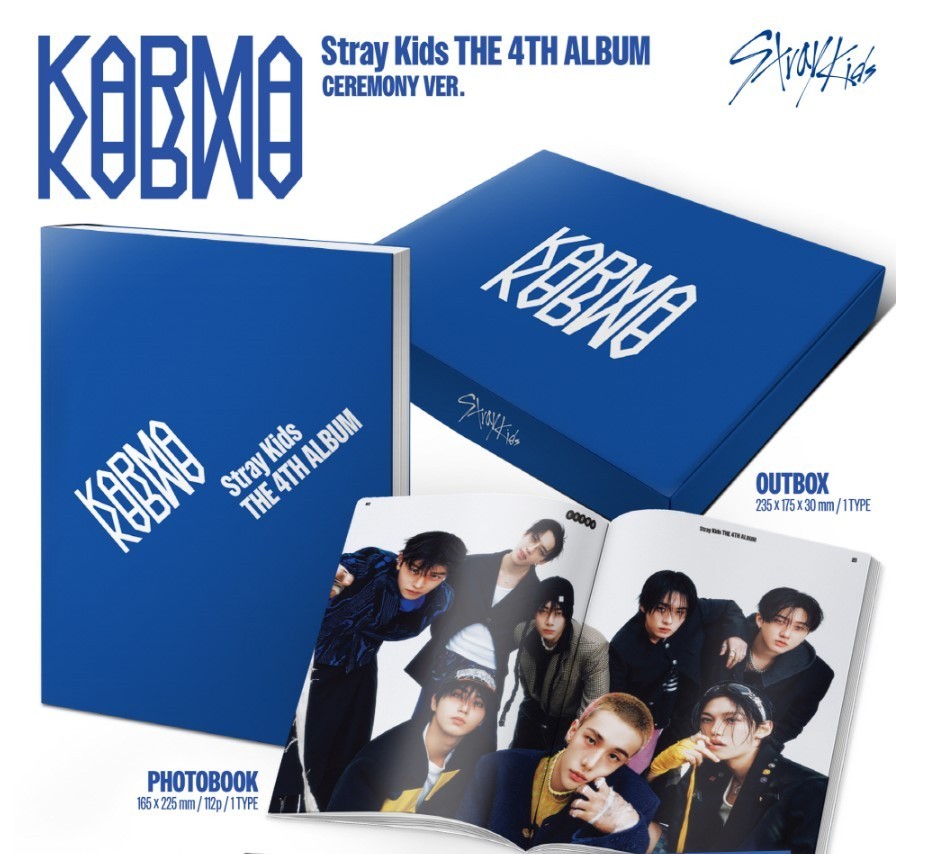 STRAY KIDS [KARMA] The 4th Album CD+Photo Book+10 Card+Sticker+Poster+POB+GIFT
