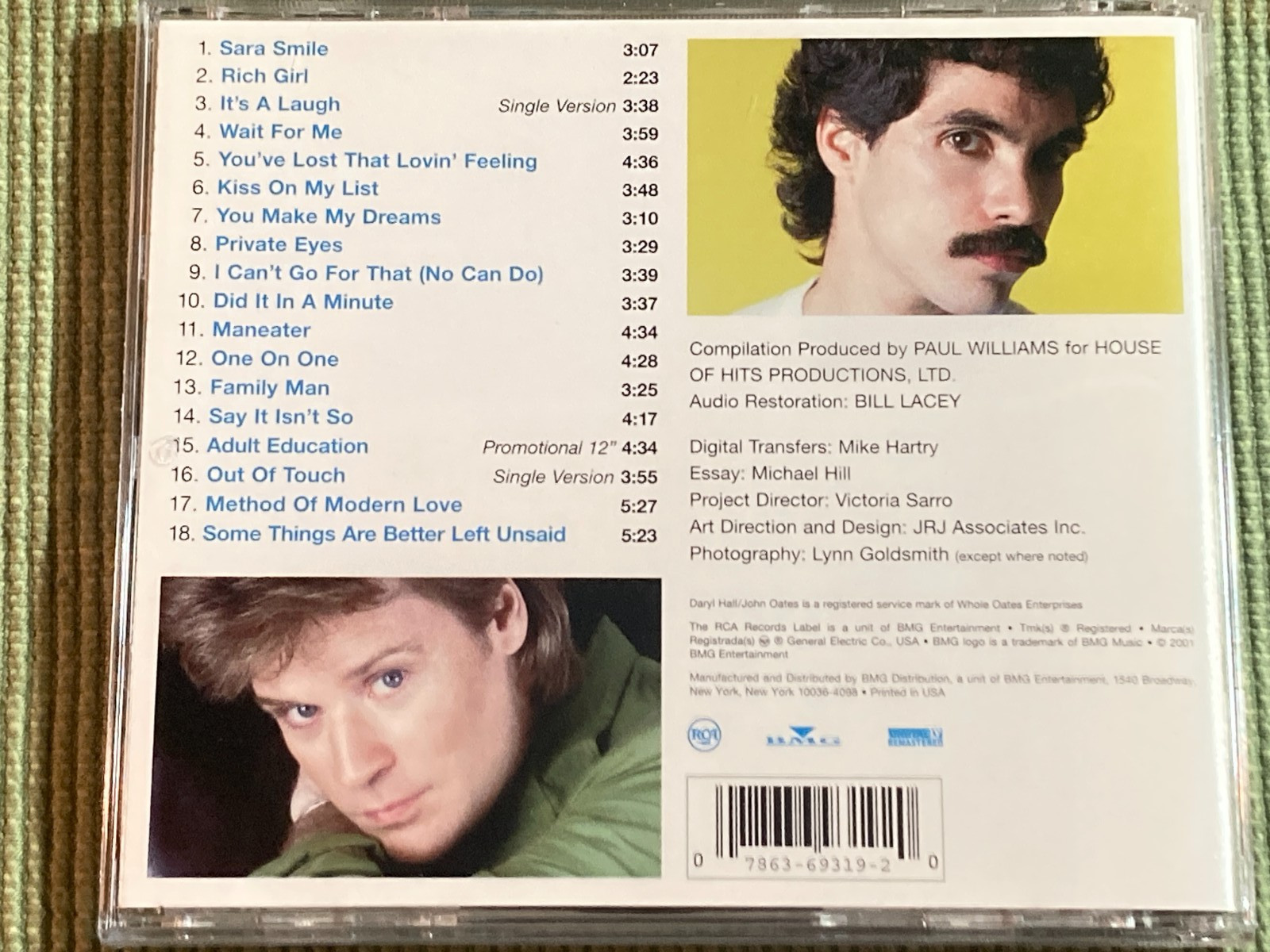 DARYL HALL & JOHN OATES THE VERY BEST OF 18 TRACK CD FREE SHIPPING