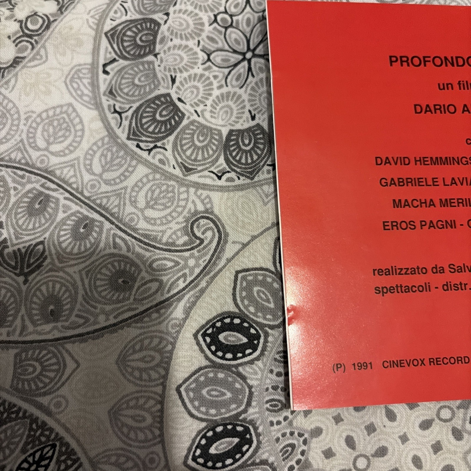 CINEVOX RECORDS DARIO ARGENTO’S PROFONDO ROSSO / DEEP RED CD SOUNDTRACK IMPORT