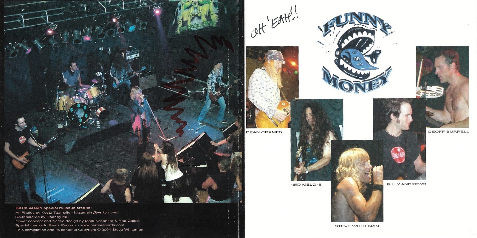 Funny Money - Back Again (CD, 2004, Perris Records) Autographed by Dean Cramer