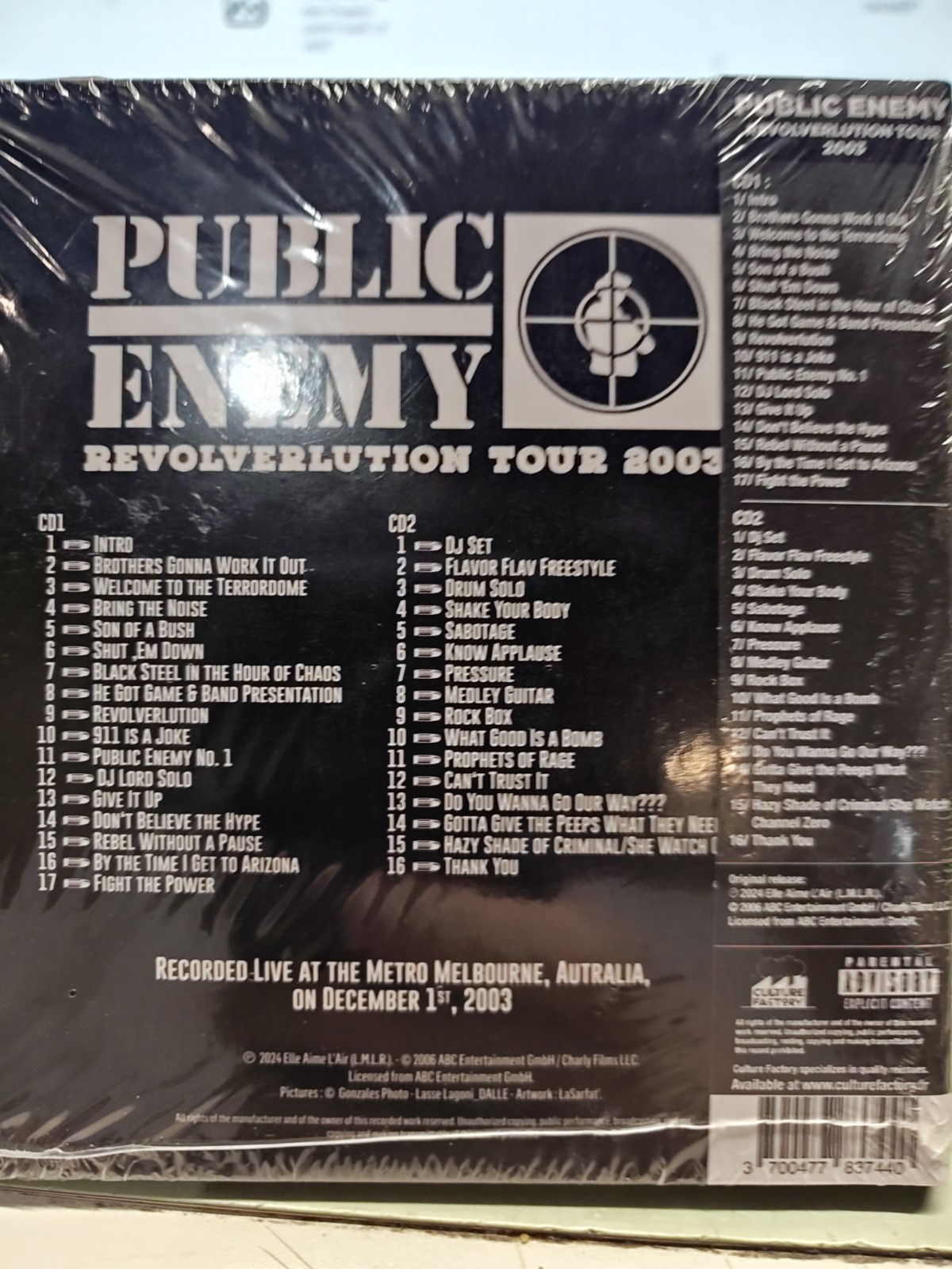 Public Enemy- Revolverlution Tour 2003 CD NEW Record Store Day 2024