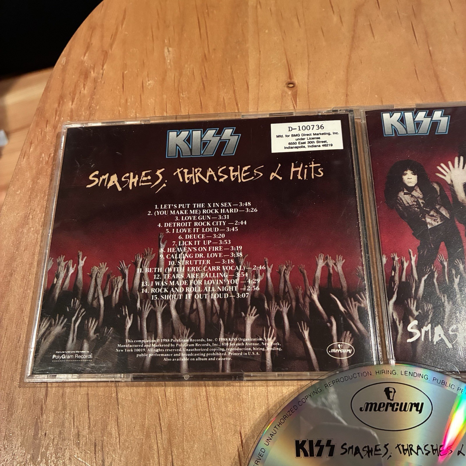 Kiss – Smashes Thrashes & Hits CD 90s US press BMG gene simmons paul stanley