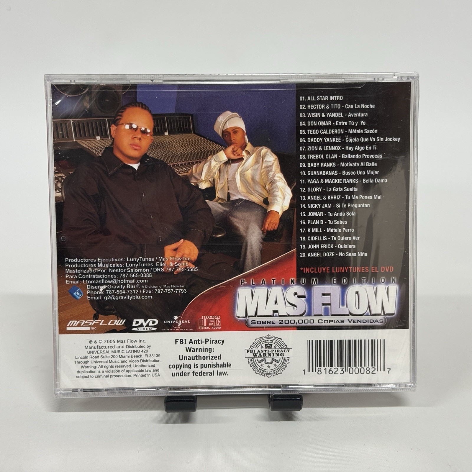 Luny Tunes Mas Flow Platinum Edition CD/DVD Tego Calderon Don Omar Reggaeton New