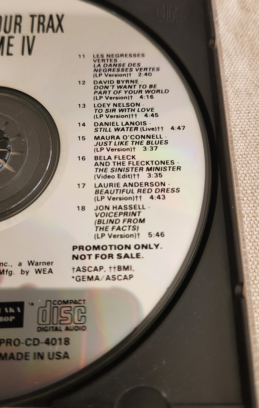 FOLLOW OUR TRAX VOL. IV WARNER BROS. PROMO ONLY CD 1990 WB ELECTRONIC OFRA HAZA