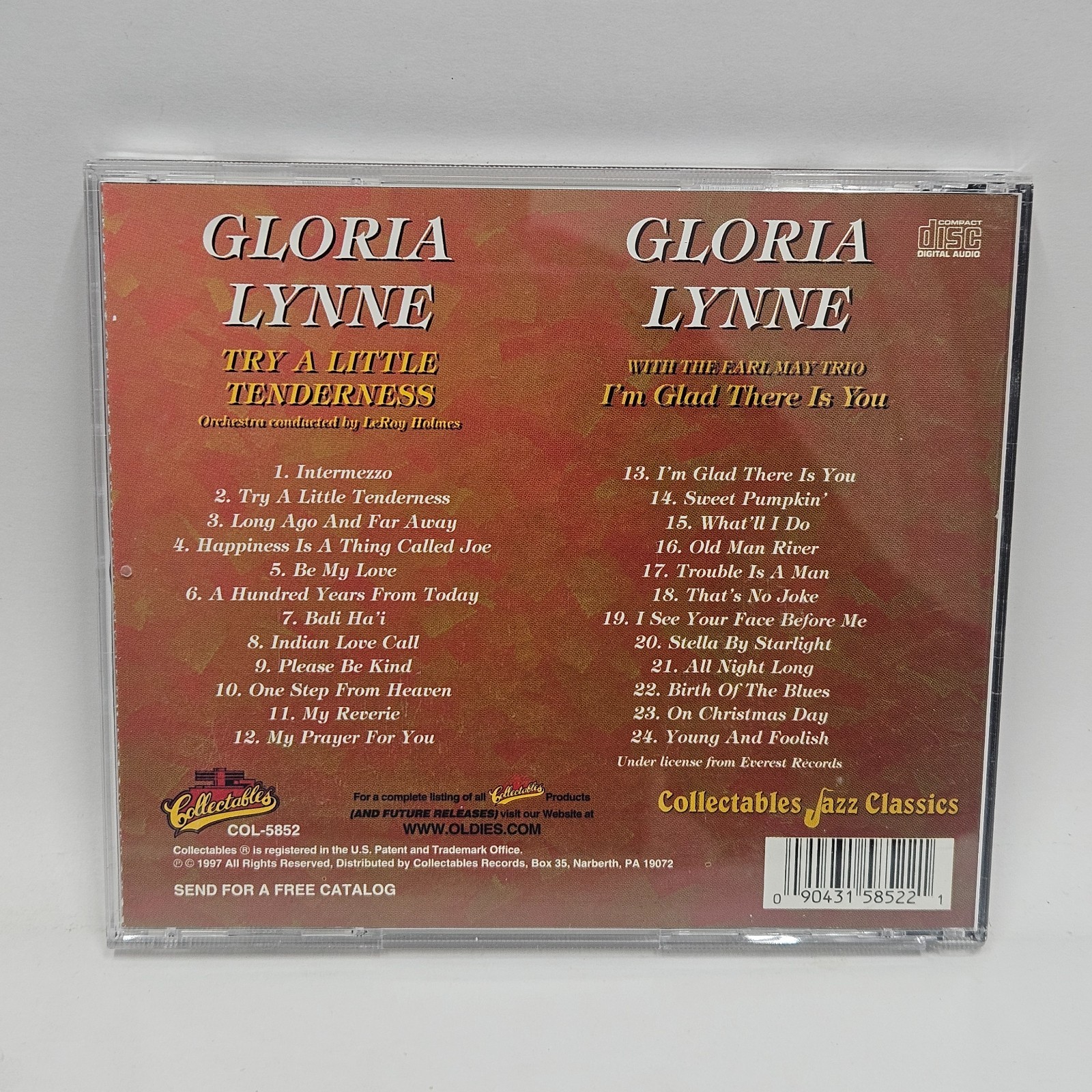 Gloria Lynne Try A Little Tenderness / I'm Glad There Is You CD 1997 US Jazz VG+