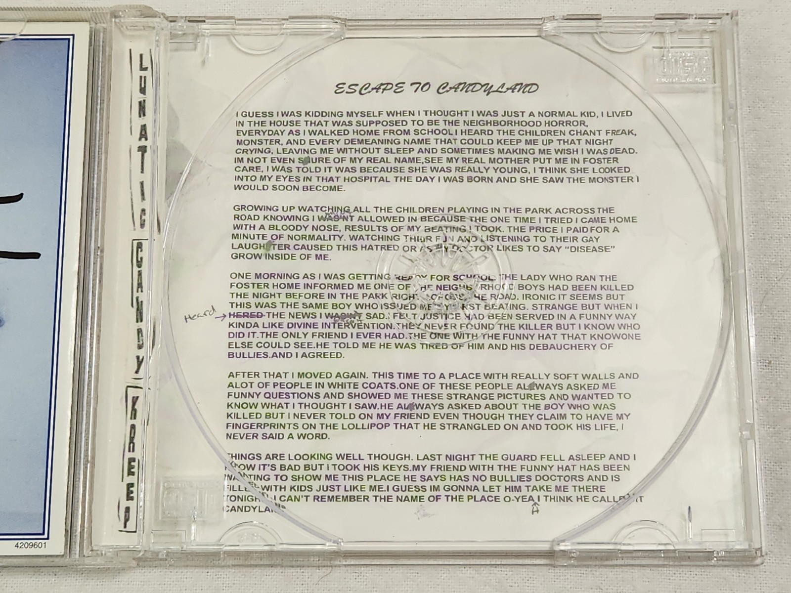 Lunatic Candy Kreep - Lunatic Candy Kreep CD 1997 Butterscotch Recordings Signed