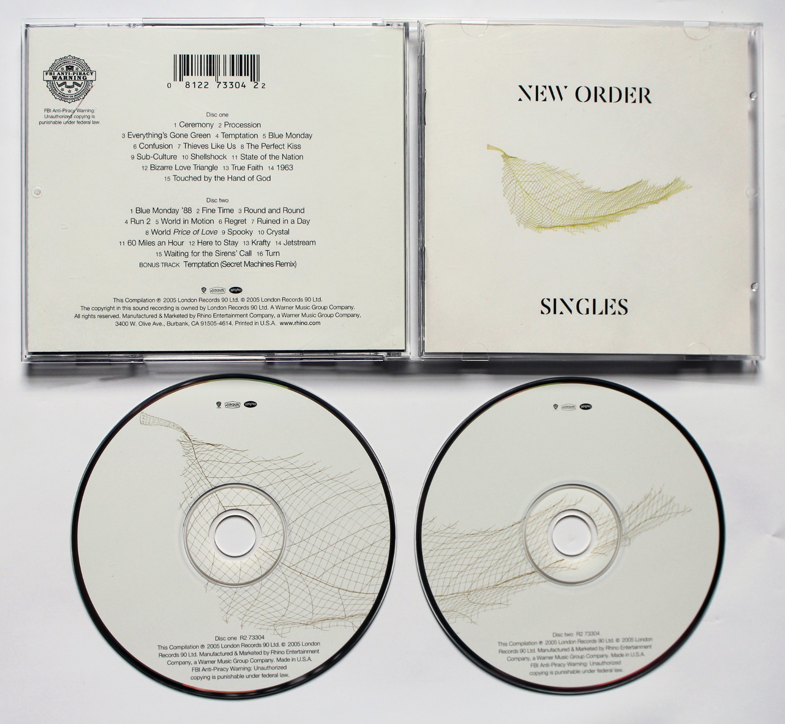 NEW ORDER Singles 2CD 2005 London/Rhino JOY DIVISION True Faith BLUE MONDAY