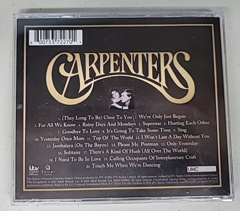The Carpenters The Nation's Favourite Carpenters Songs (CD) NEW SEALED