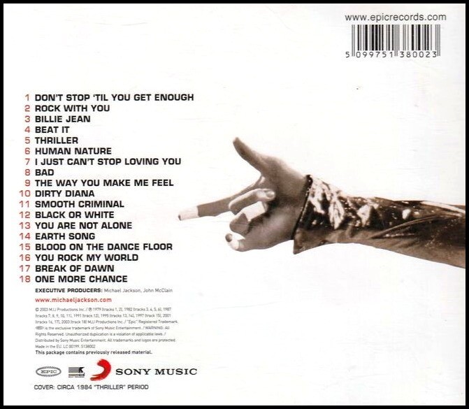 MICHAEL JACKSON * 18 Greatest Hits * New CD * All Original Recordings * NEW