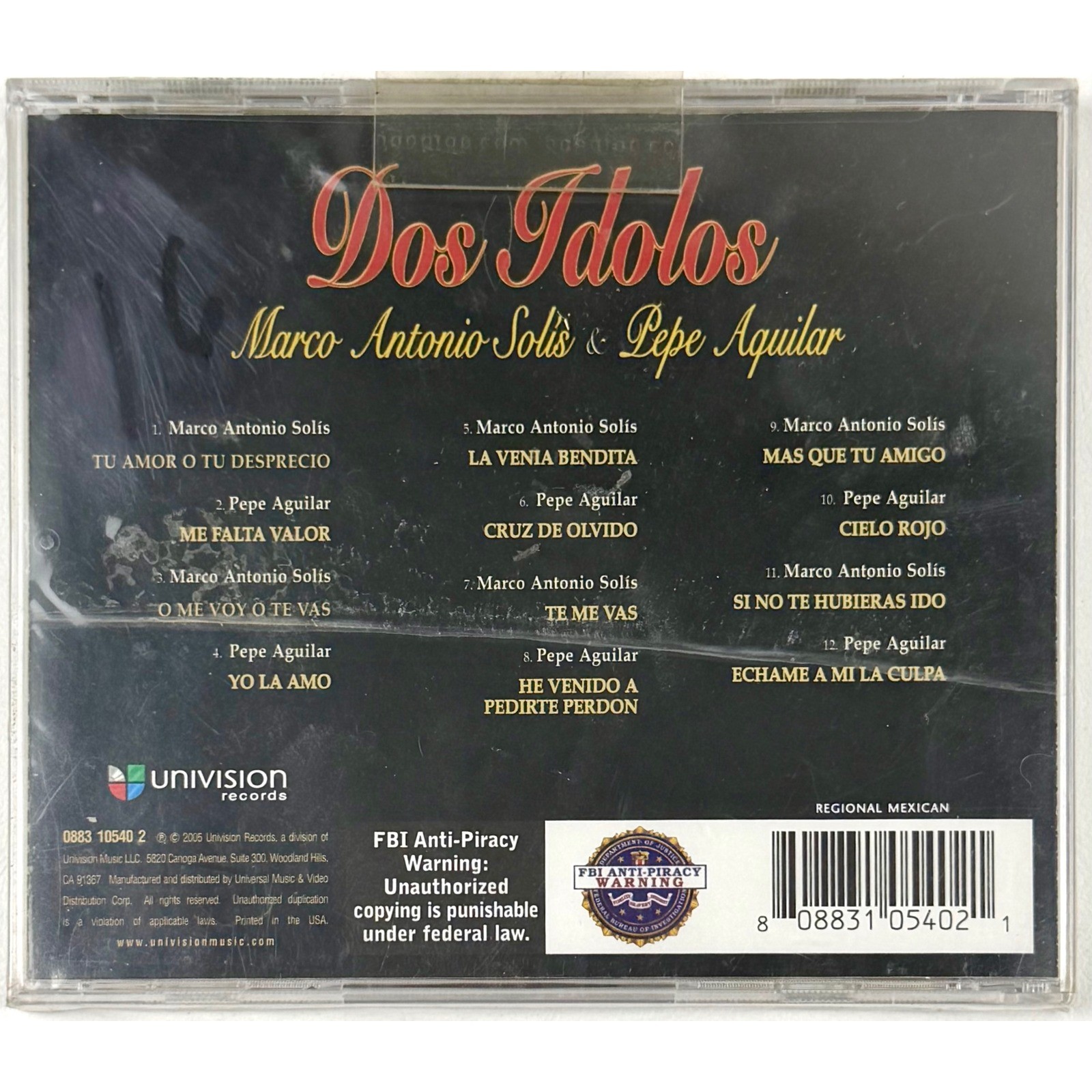 Marco Antonio Solis Lot of 3 Sealed CDs Tu Amor o Tu Desprecio Dos Idolos Pepe