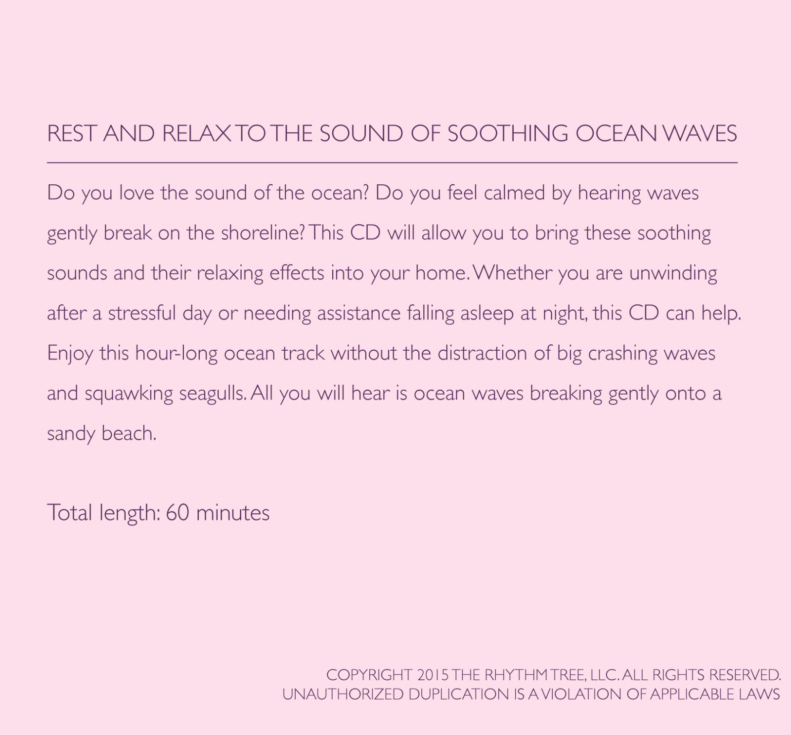 Calming Ocean Waves - Nature Sounds CD for Relaxation, Meditation & Sleep - NEW