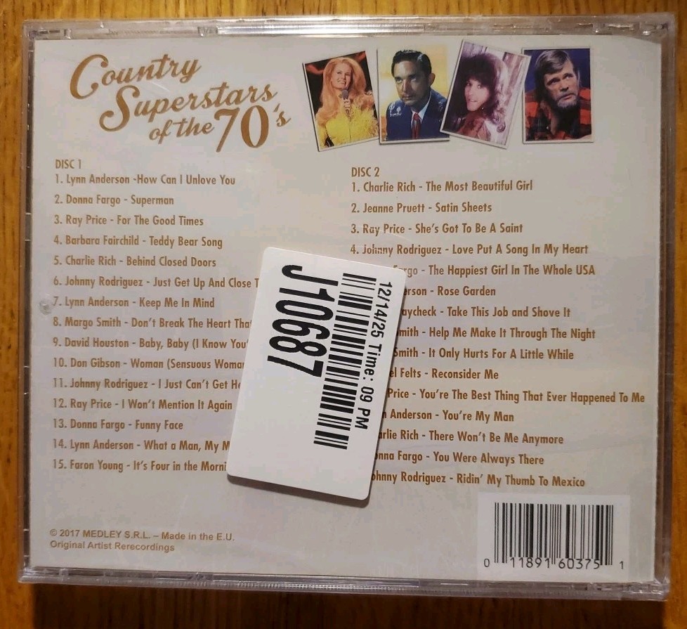 Country Superstars Of The 70's Number One Hits CD Music (Sealed, New, 2017)
