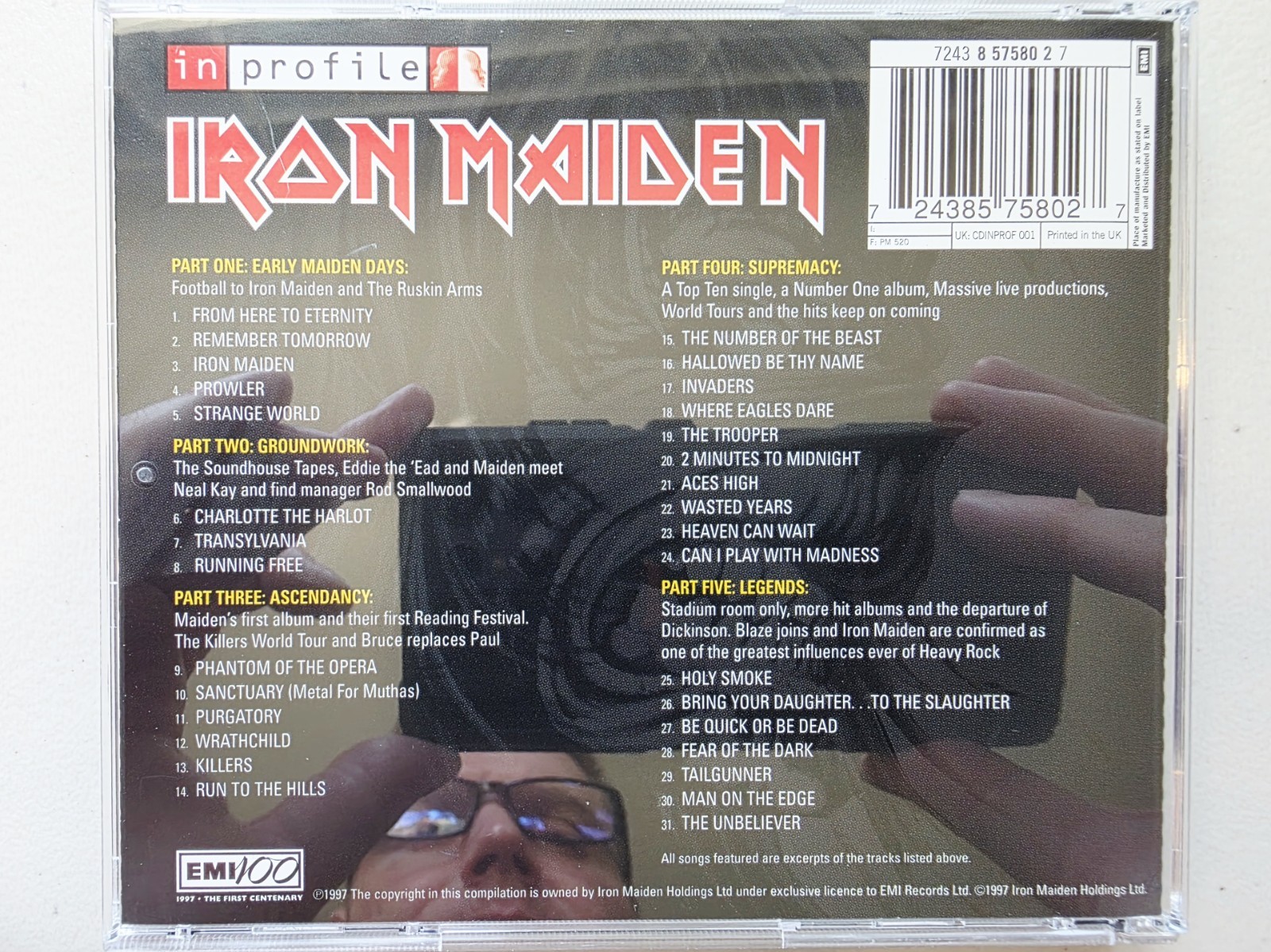IRON MAIDEN In Profile CD from EDDIE'S HEAD BOX SET Rare 1997 EMI United Kingdom