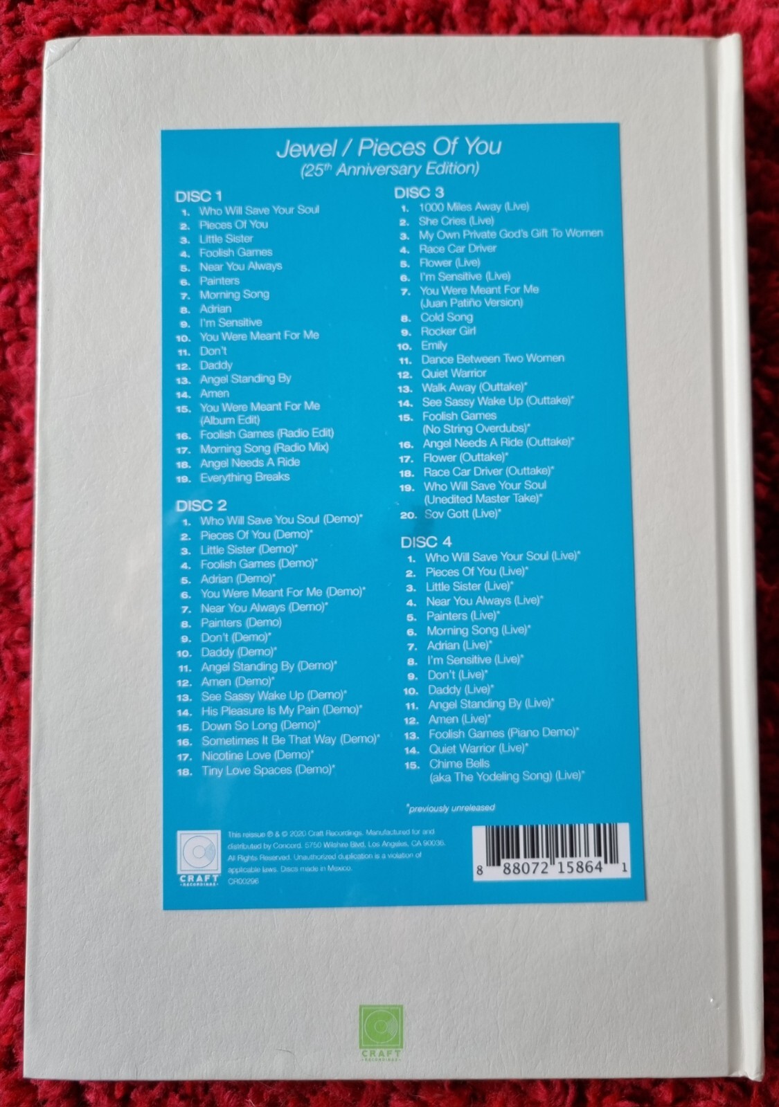 JEWEL - Pieces of You - 25th Anniversary 4 CD Box Set + Hardback Booklet Sealed
