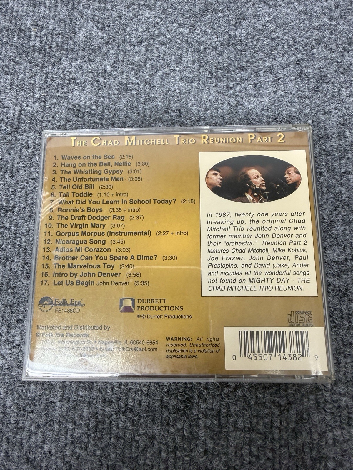 The Chad Mitchell Trio Reunion Part 2 (CD) FREE SHIPPING!