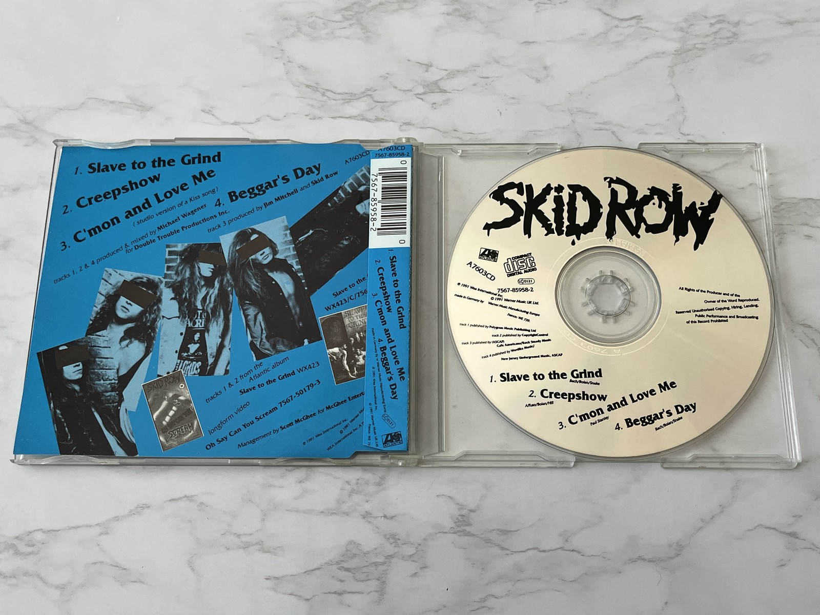 Skid Row Slave to the Grind CD Single 1991 UK IMPORT! Atlantic A7603CD RARE! OOP