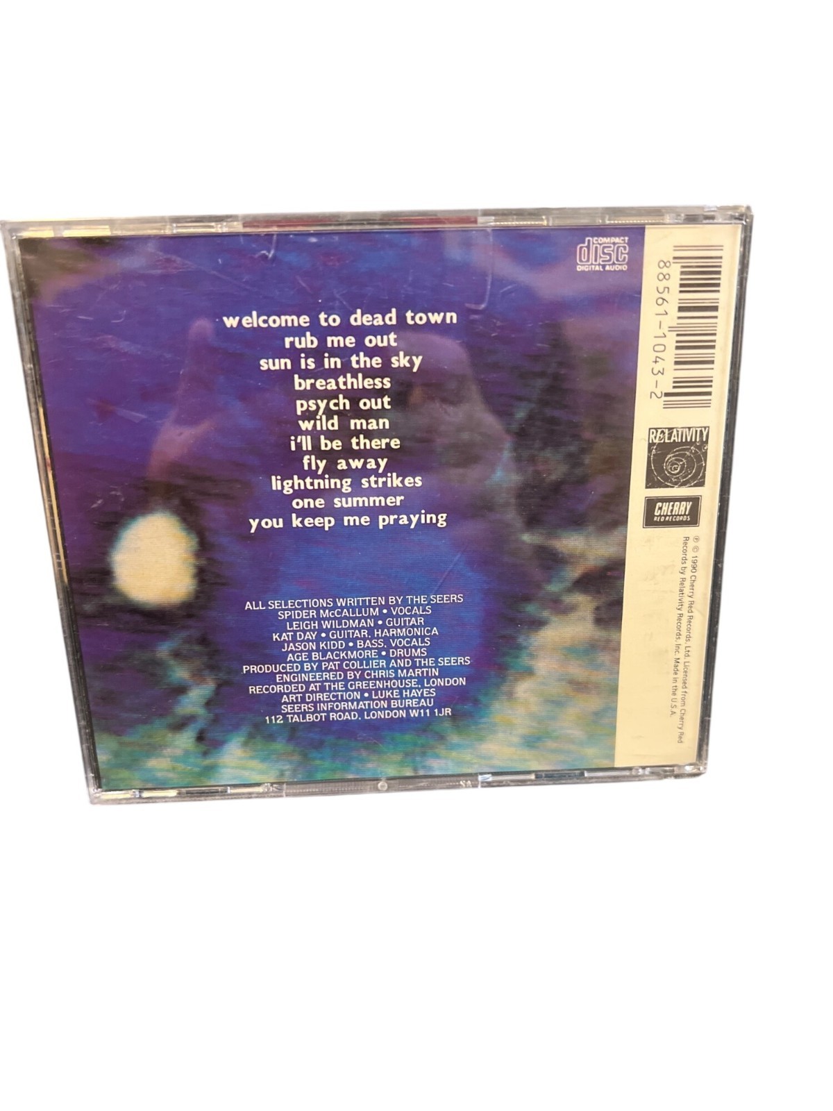 The Seers "Psych Out" CD Album 1990 Relativity/Cherry Red Psychedelic Rock