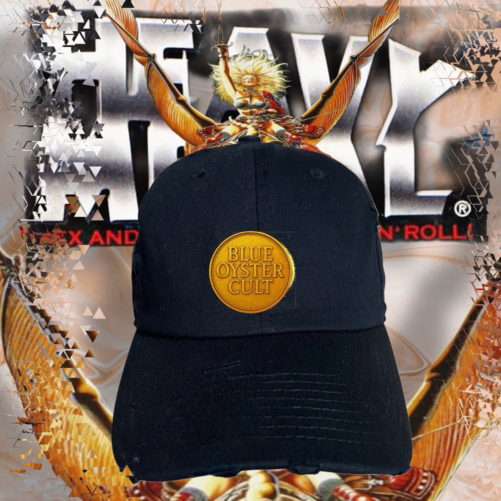 BLUE OYSTER CULT🇺🇸GOLDEN CULT ANNIVERSARY DAD HAT FRAYED 🇬🇧