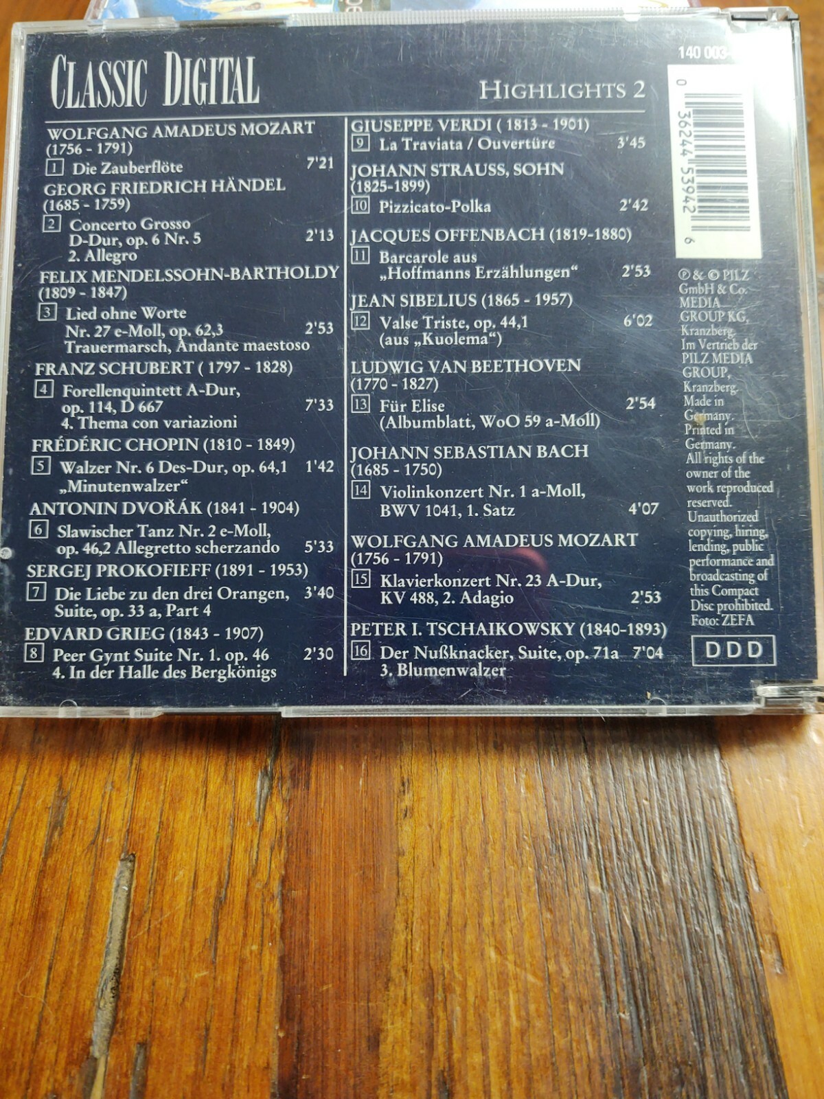 Classical Digital Highlights CD (2DDD-Edition) one disc only
