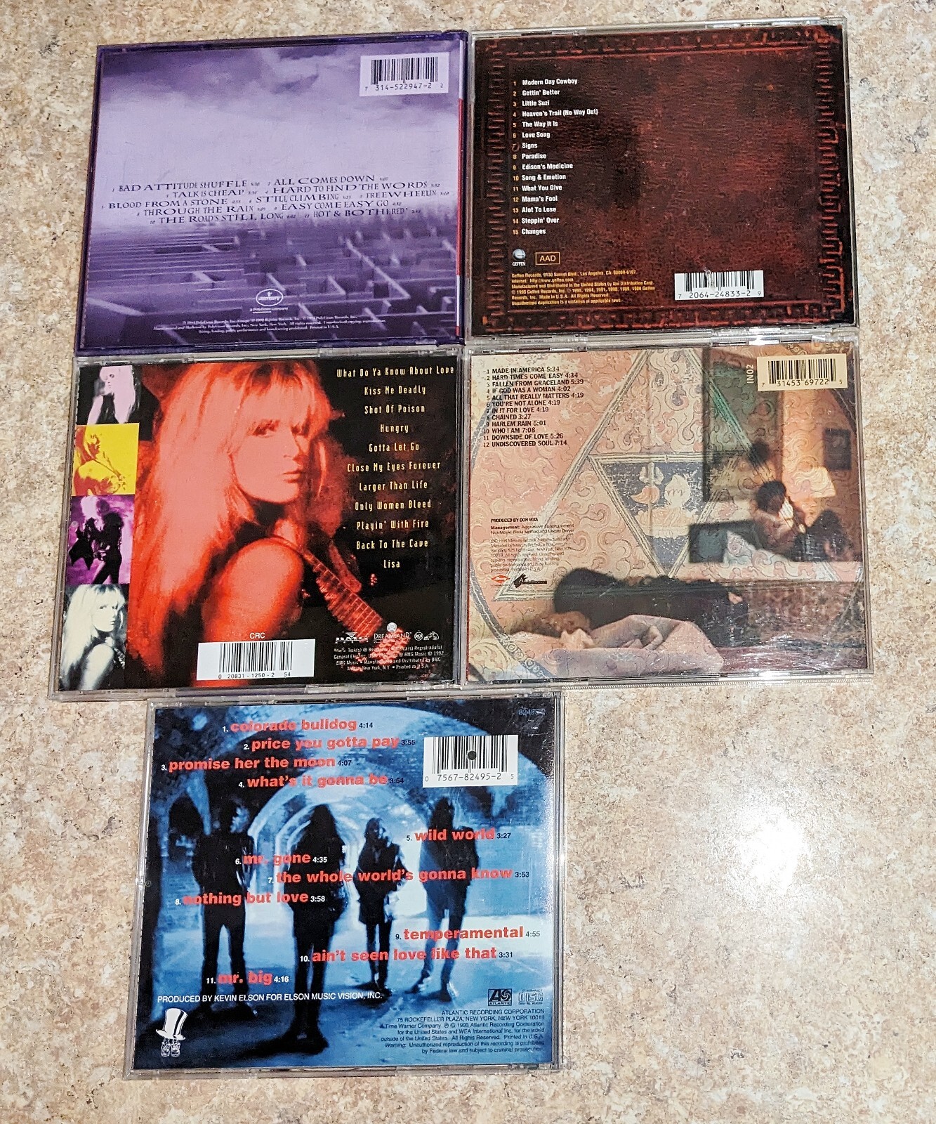 LOT OF 5 1990s ROCK HAIR BAND CDs LITA FORD RICHIE SAMBORA TESLA CINDERELLA