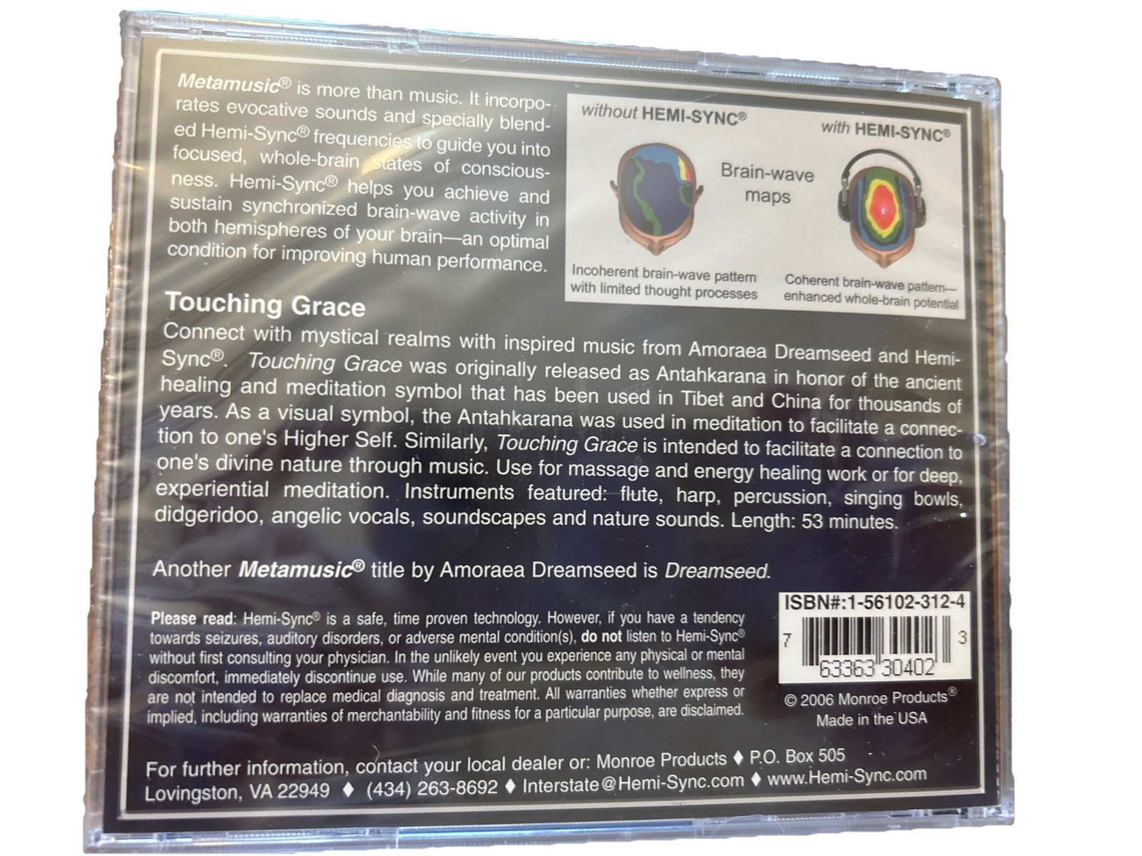 Hemi-Sync : Touching Grace , New Sealed CD