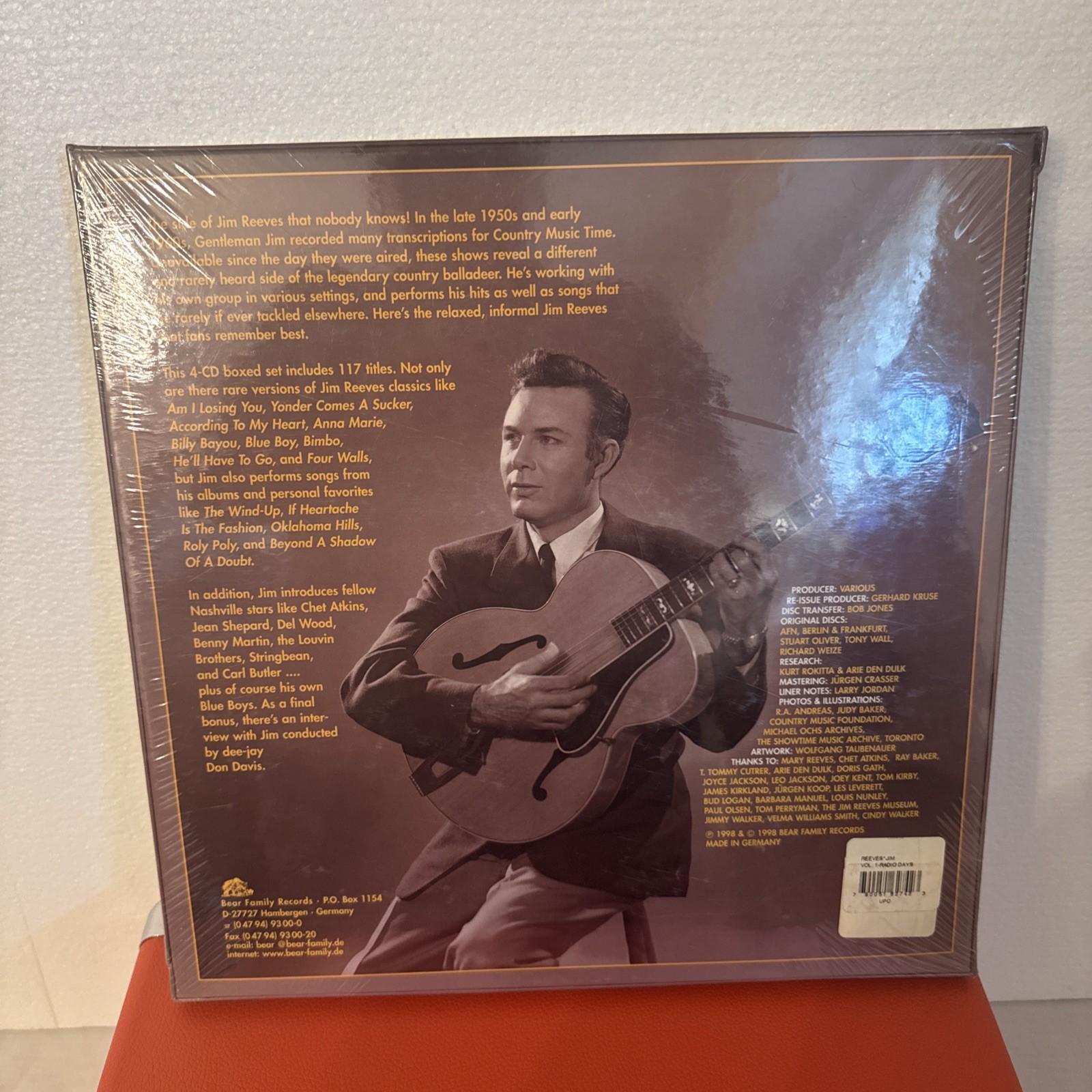 SEALED JIM REEVES and Friends "Radio Days Vol 1 (4) CDs 1998 Bear Family GERMANY