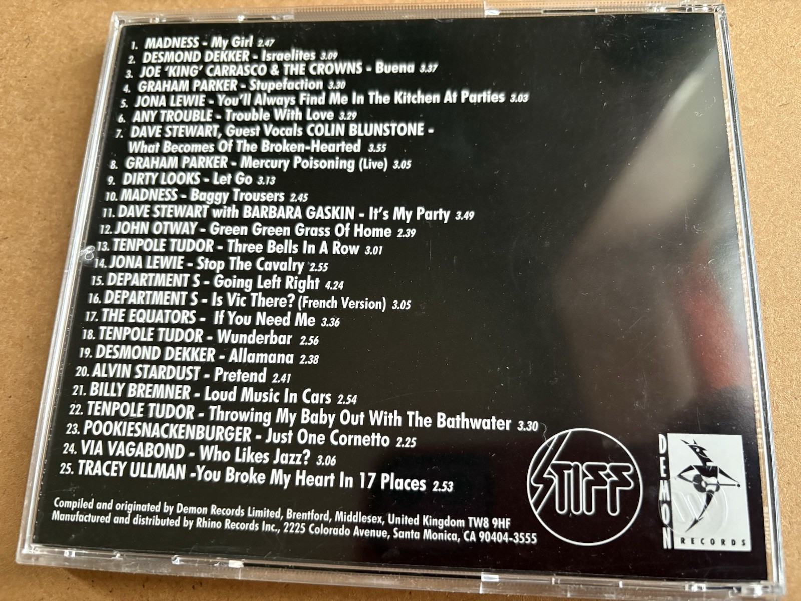 The Stiff Records Box Set 4 CD 3 mint discs 1 scuffed disc see pics we are Devo
