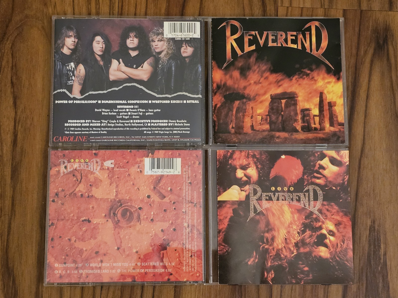 Reverend 2 CD Lot 1989 Caroline Records S/T Self-titled + Live