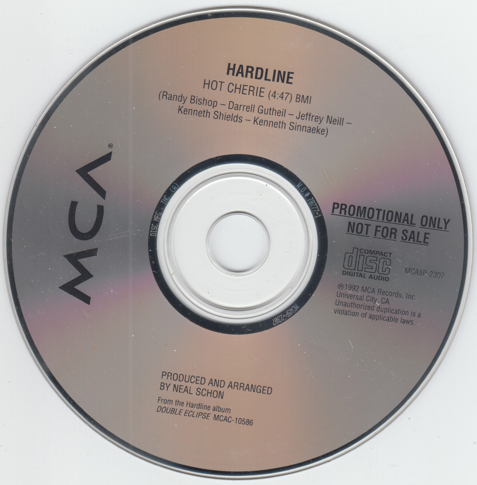 Hardline Promo CD "Hot Cherie" MCA (MCA5P-2307) Near Mint