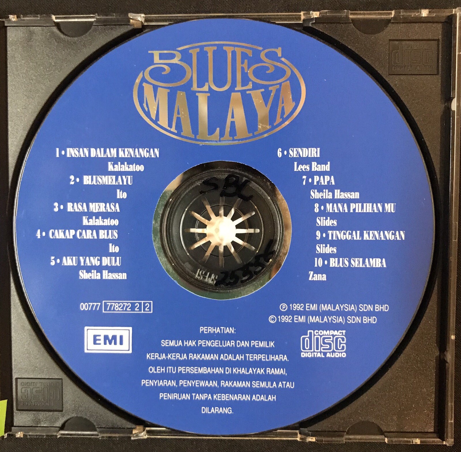 1992 Blues Malaya Insan Dalam Kenangan Malay CD EMI Malaysia