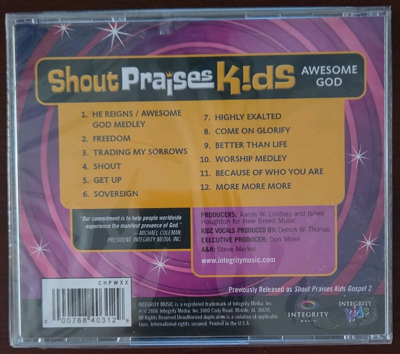 *NEW* 2006 Shout Praises Kids Awesome God CDs Christian lot of 4 Sealed
