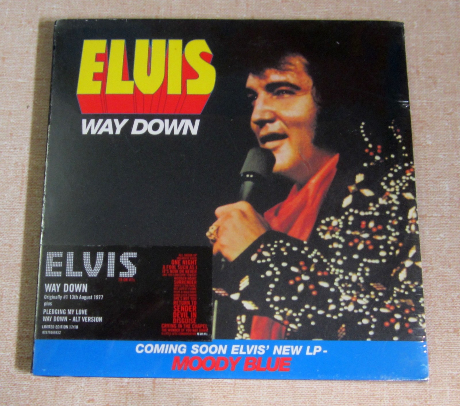 Sealed Elvis Presley Way Down CD, Numbered UK Import w/ Original 45 Style Cover