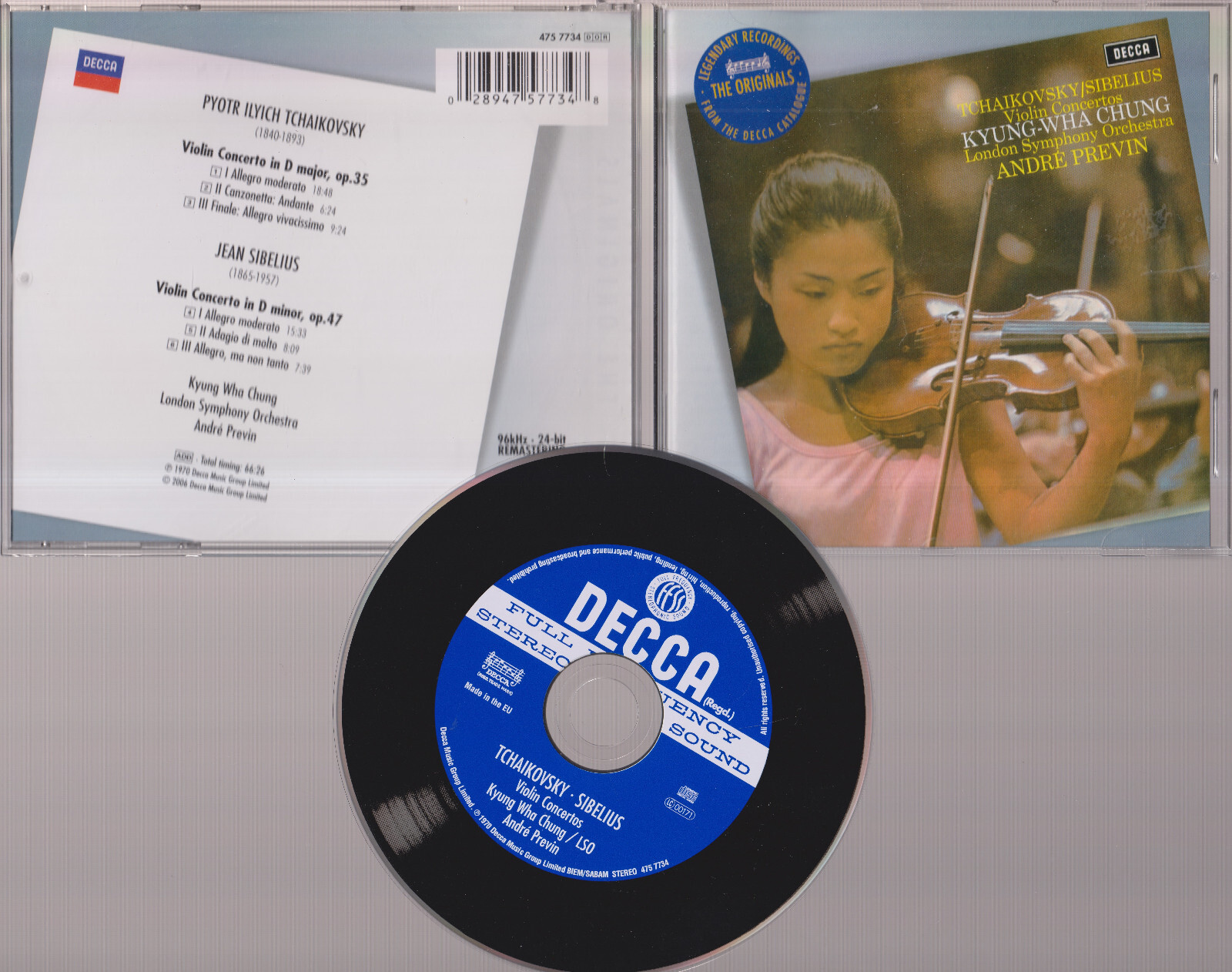 Tchaikovsky, Sibelius: Violin Concertos by Chung (CD, Decca) Nice! #0924EW