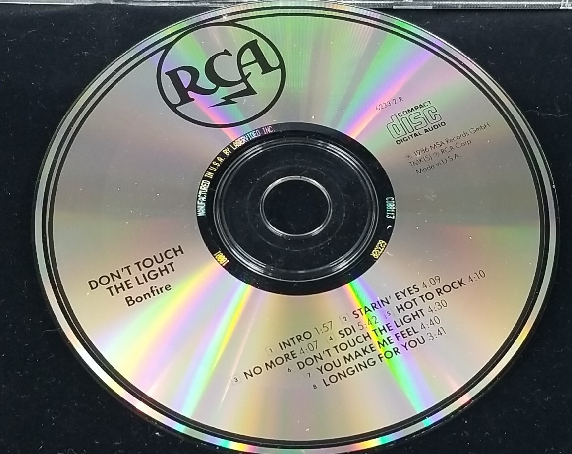 BONFIRE Don't Touch The Light 1986 Original CD Release RCA MSA 62333-R