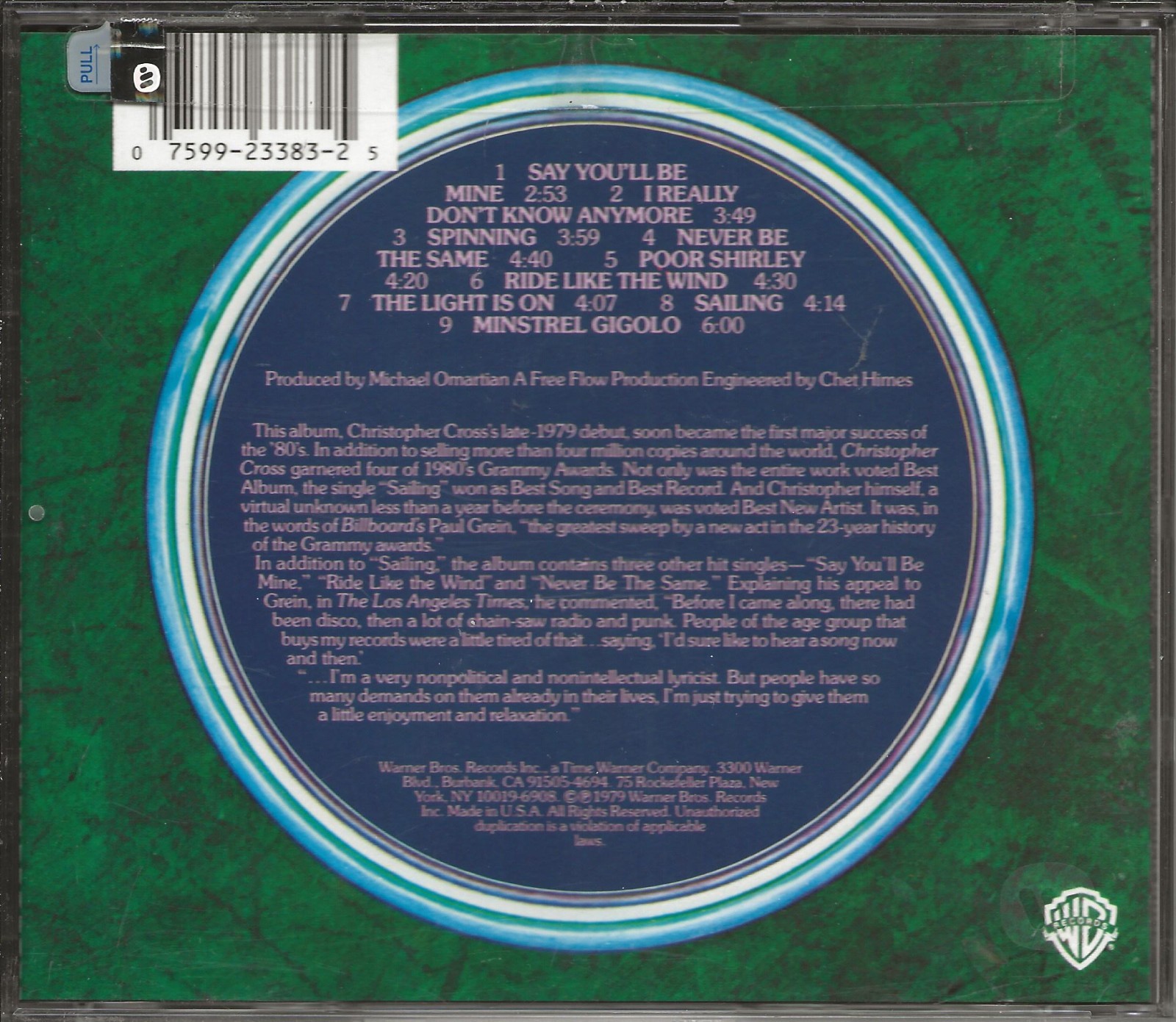 CHRISTOPHER CROSS - Christopher Cross (Warner Bros. #3383-2 - USA, 1990)