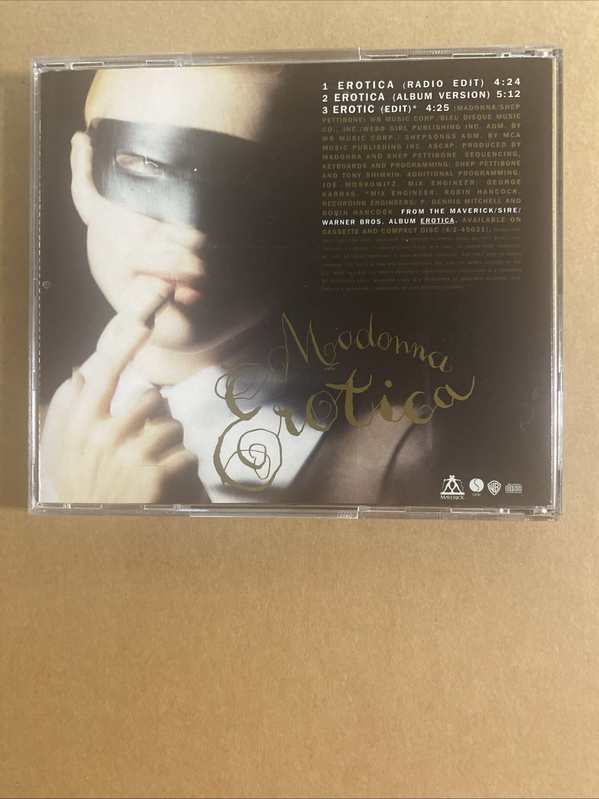 Madonna - Erotica - Used Promo 3-Track CD Single - US 1992 Maverick - Like New