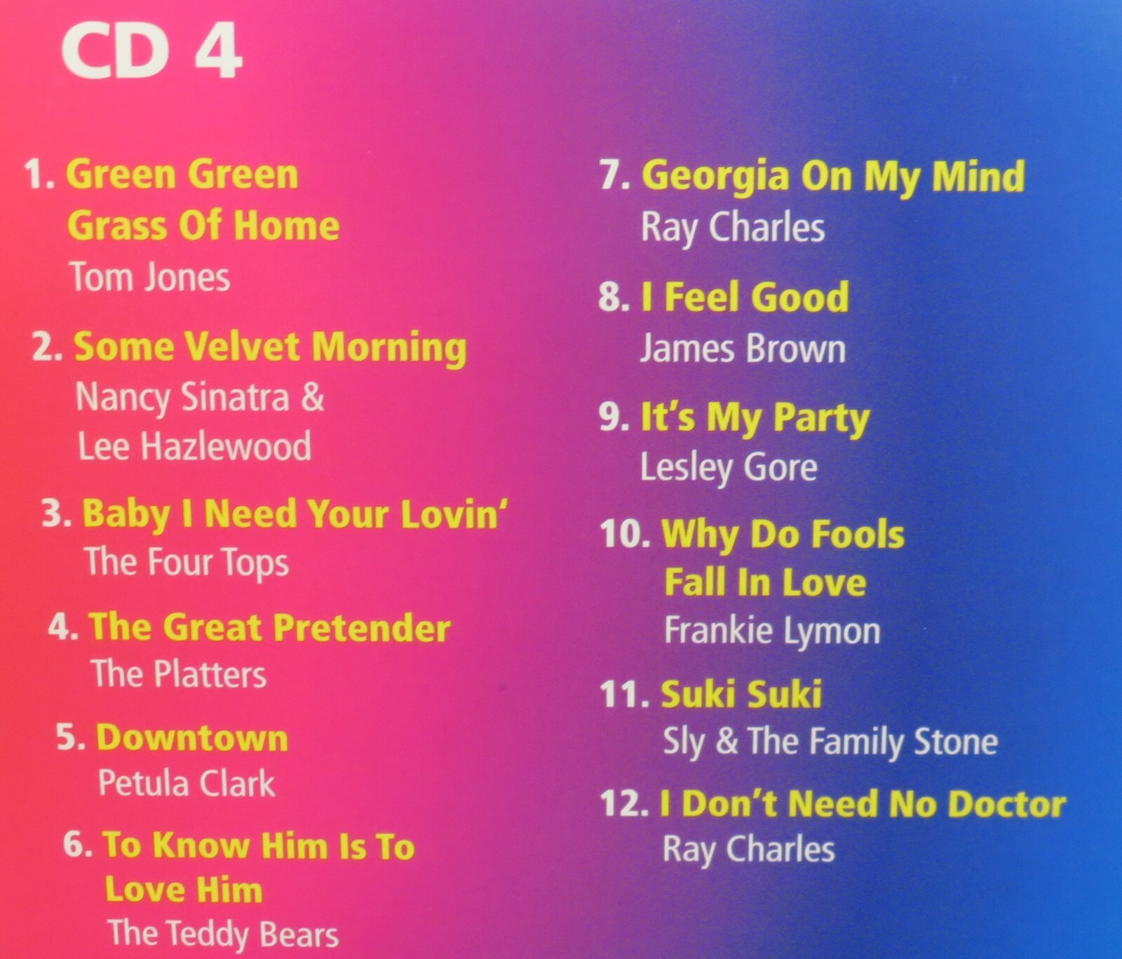 BEST OF 60'S ROCK N ROLL 5 CDS BOX NEW! Tom Jones, Beach Boys, Dion, 60 Tracks
