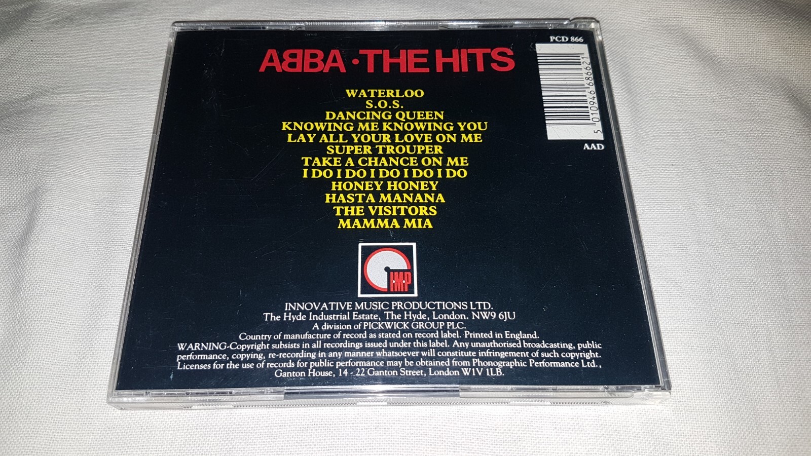 ABBA THE HITS CD ON IMP RECORDS 1970S 1980S POP EUROVISION MAMMA MIA