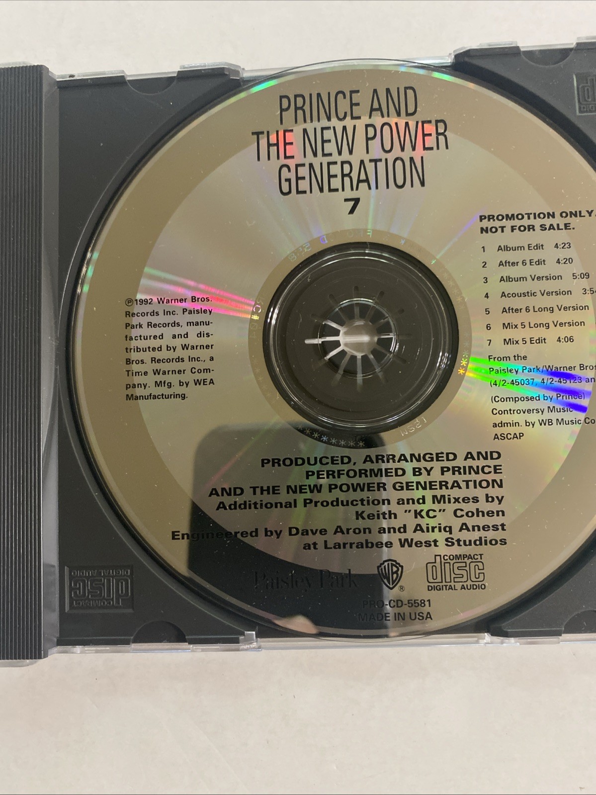 Prince & New Power Generation - 7 - Like New Promo 7-Track CD Single - US 1992