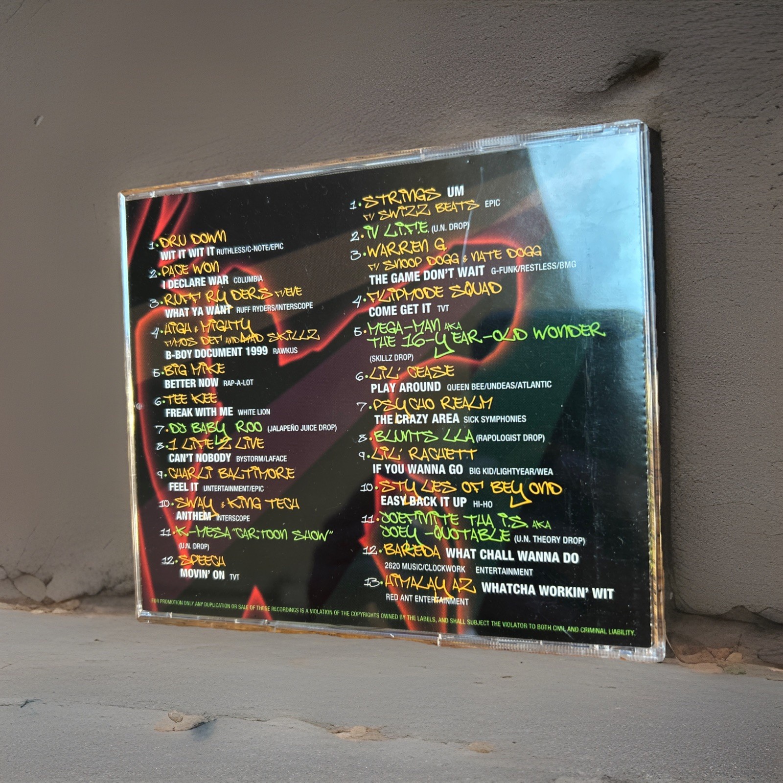 Rapology Sixteen 2 CD 1999 Urban Network Rare Underground Hip Hop Compilation