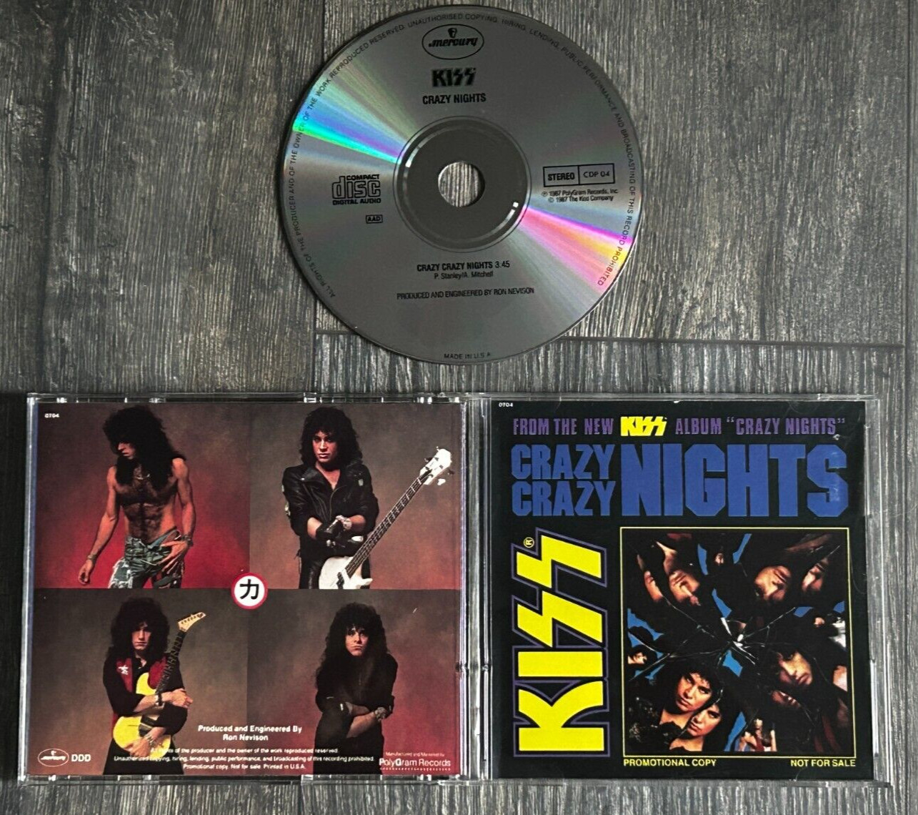 KISS CD Crazy Crazy Nights PROMO Single USA Vintage Kiss Eric Carr Bruce Kulick