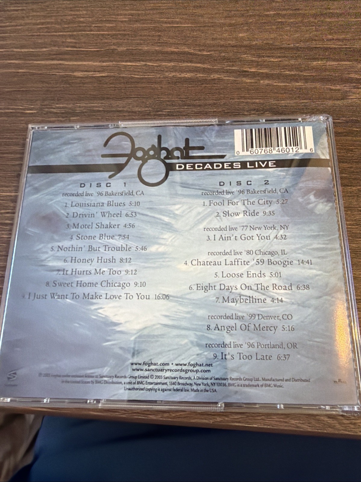 Decades Live by Foghat (CD, Dec-2003, 2 Discs, Sanctuary (USA))
